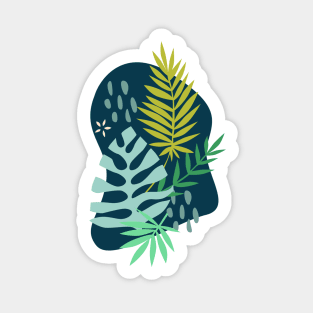 Tropical Leaves - Blue Sticker
